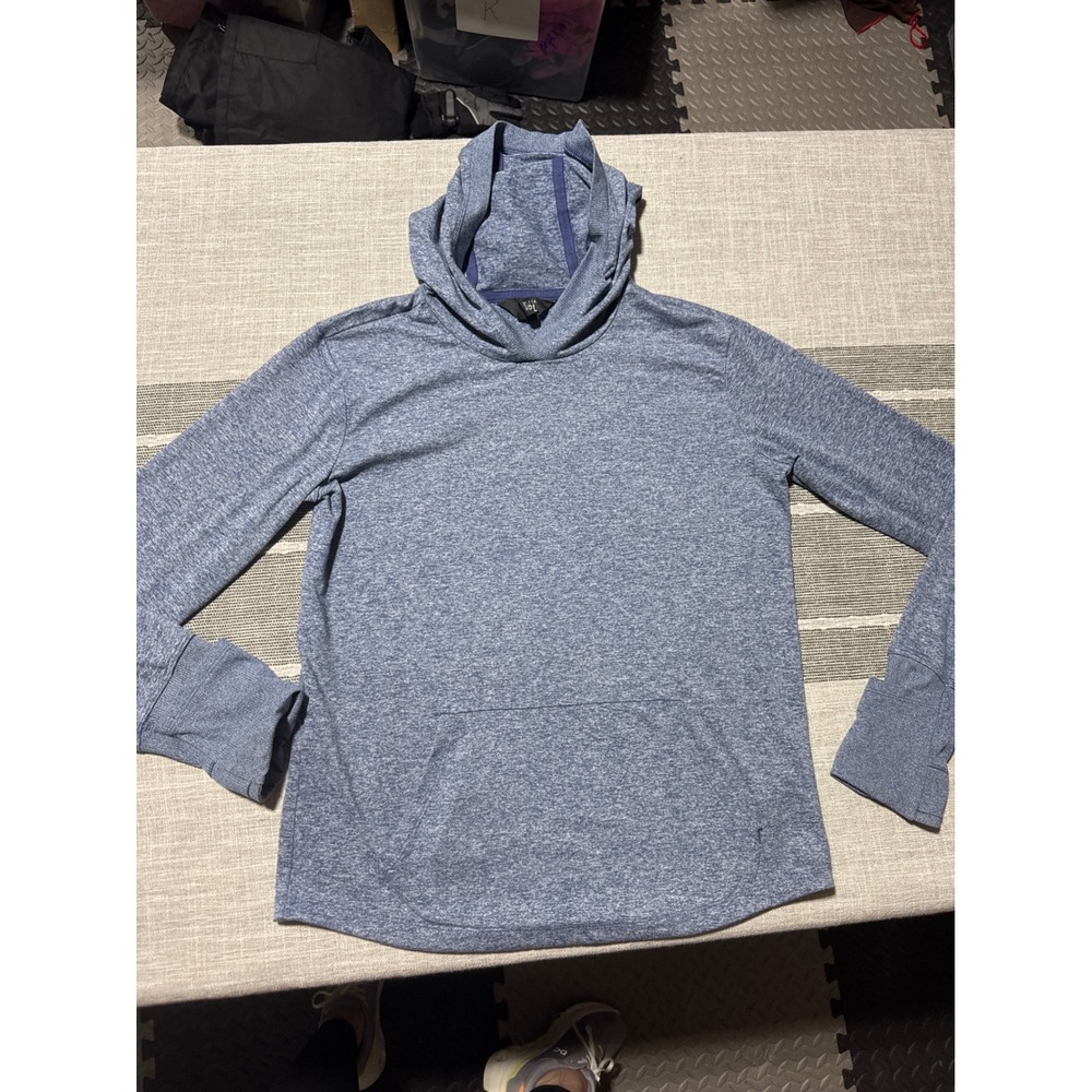 Athleta Girl Blue Heathered Hoodie Long Sleeve Pullover‎ Sweatshirt xl size 14